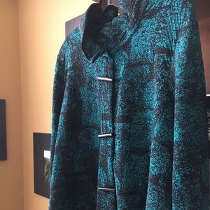 Gorgeous Teal Blue and Black A-line Top